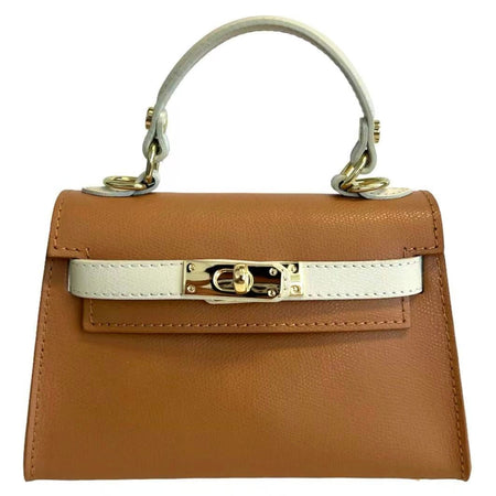 Modarno Borsetta donna "Kelly" in vera pelle Saffiano  21x8x14 cm