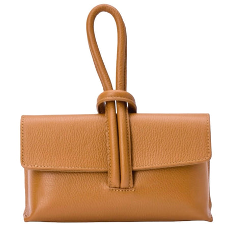 Modarno Borsetta Pochetta Gancio ad Anello in vera pelle 24x7x13 cm
