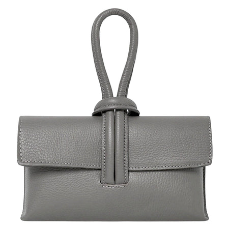 Modarno Borsetta Pochetta Gancio ad Anello in vera pelle 24x7x13 cm