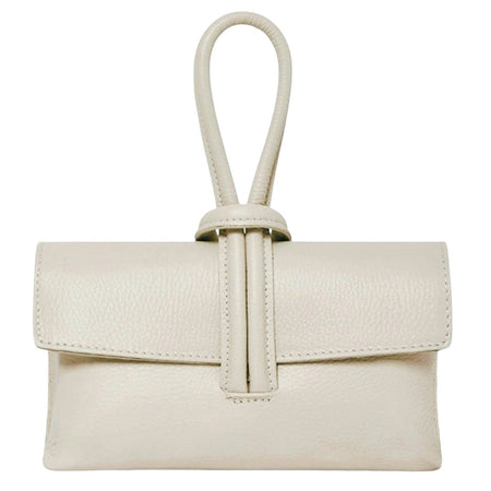 Modarno Borsetta Pochetta Gancio ad Anello in vera pelle 24x7x13 cm