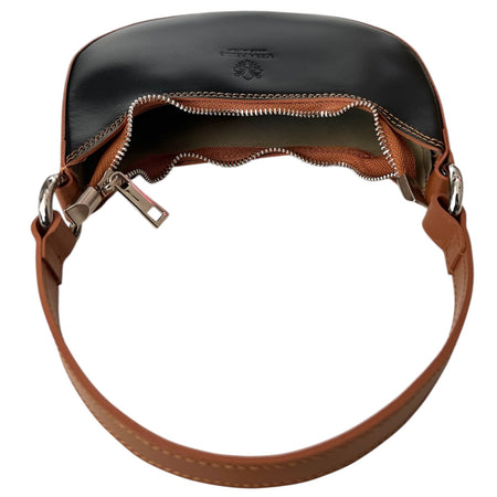Modarno Borsetta Donna a mano con manico removibile in Vera Pelle di Vacchetta 21x5x12 cm