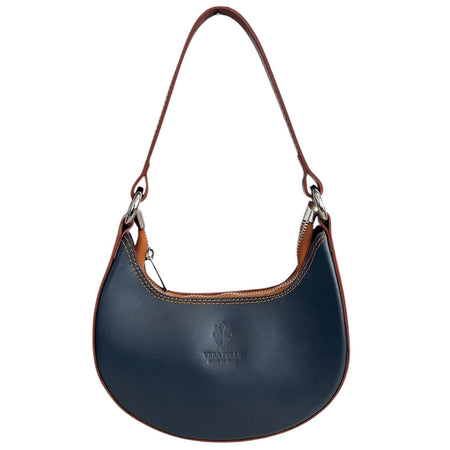 Modarno Borsetta Donna a mano con manico removibile in Vera Pelle di Vacchetta 21x5x12 cm