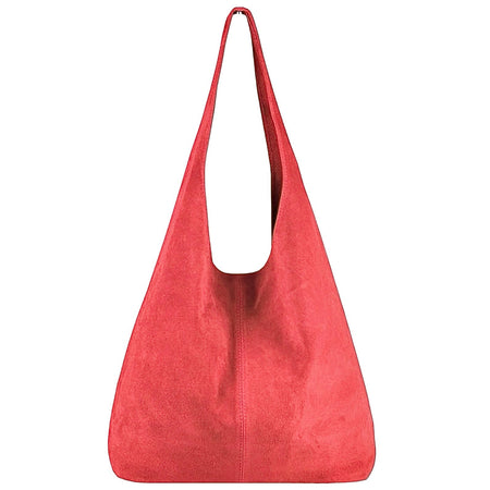 Modarno Borsa a tracolla da donna in pelle scamosciata pochette, borsa a tracolla, shopper, da donna, in vera pelle