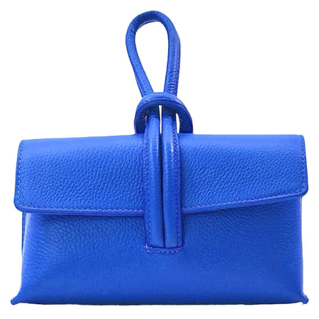 Modarno Borsetta Pochetta Gancio ad Anello in vera pelle 24x7x13 cm