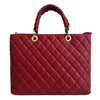 Modarno Borsa con manico intrecciato in Vera Pelle Trapuntata a Mano e a Spalla 33x14x24 cm