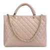 Modarno Borsa con manico intrecciato in Vera Pelle Trapuntata a Mano e a Spalla 33x14x24 cm