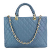 Modarno Borsa con manico intrecciato in Vera Pelle Trapuntata a Mano e a Spalla 33x14x24 cm