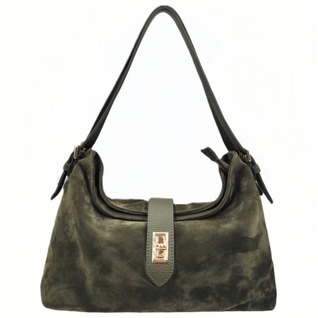 Modarno Borsa a tracolla in vera pelle camoscio  35x11x24 cm