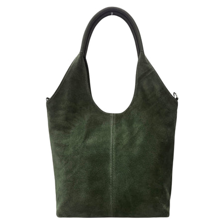 Modarno Borsa donna Shopper a spalla/tracolla in vera pelle camoscio 30x11x30 cm