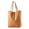 Modarno Shopper Bag a spalla in pelle con doppio manico, Shopper Large con tasca interna in pelle
