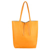 Modarno Shopper Bag a spalla in pelle con doppio manico, Shopper Large con tasca interna in pelle
