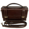 Modarno Borsetta donna a mano e tracolla Rettangolare in vera pelle vacchetta 21x6x13 cm