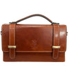 Modarno Borsetta donna a mano e tracolla Rettangolare in vera pelle vacchetta 21x6x13 cm