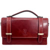 Modarno Borsetta donna a mano e tracolla Rettangolare in vera pelle vacchetta 21x6x13 cm