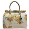 Modarno Handbag Borsa Donna a Mano Pelle con Tracolla Bauletto 35x28x16 cm (Fantasia Fiore)