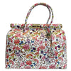 Modarno Handbag Borsa Donna a Mano Pelle con Tracolla Bauletto 35x28x16 cm (Fantasia Fiore)