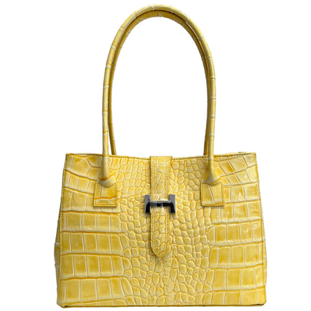 Modarno Borsa donna da spalla in vera pelle fantasia cocco 32x11x24 cm