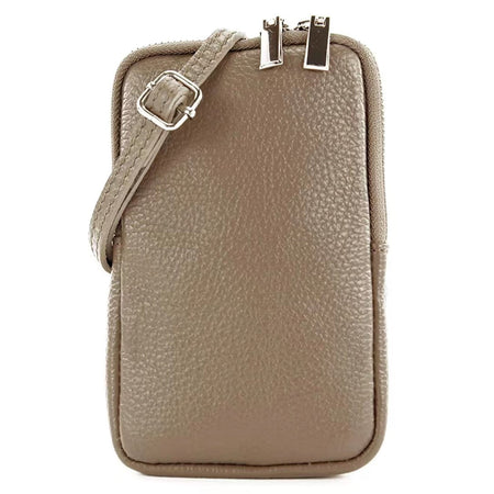 Modarno Piccola Borsa a Tracolla per Cellulare uomo e donna in Vera Pelle 11cm x 2cm x 18cm
