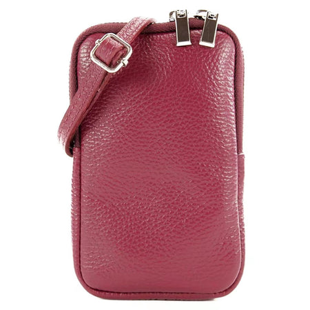 Modarno Piccola Borsa a Tracolla per Cellulare uomo e donna in Vera Pelle 11cm x 2cm x 18cm