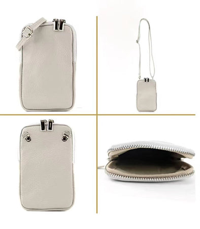 Modarno Piccola Borsa a Tracolla per Cellulare uomo e donna in Vera Pelle 11cm x 2cm x 18cm