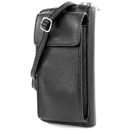 Modarno borsa a tracolla multifunzionale, borsa per cellulare a portafoglio in vera pelle, adatta per telefoni cellulari fino a 6,7 pollici