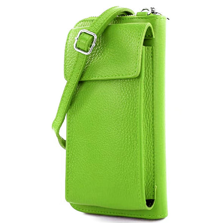 Modarno borsa a tracolla multifunzionale, borsa per cellulare a portafoglio in vera pelle, adatta per telefoni cellulari fino a 6,7 pollici