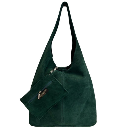 Modarno Borsa a tracolla da donna in pelle scamosciata pochette, borsa a tracolla, shopper, da donna, in vera pelle