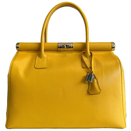 Modarno Handbag Borsa Donna a Mano Pelle con Tracolla Bauletto 35x28x16 cm