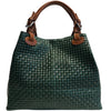 Modarno Borsa a Mano Stampa Intrecciata da Donna con Tracolla in vera pelle made in Italy - 33x17x29 Cm