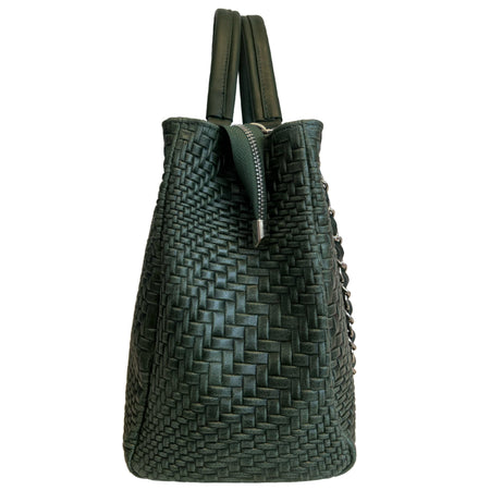 Modarno Borsa a mano da donna in vera pelle con tracolla 35x15x22 cm