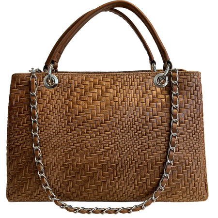 Modarno Borsa a mano da donna in vera pelle con tracolla 35x15x22 cm