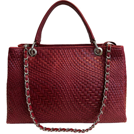 Modarno Borsa a mano da donna in vera pelle con tracolla 35x15x22 cm