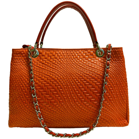 Modarno Borsa a mano da donna in vera pelle con tracolla 35x15x22 cm