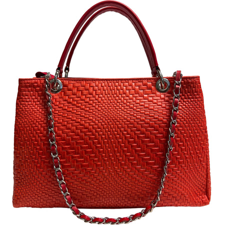 Modarno Borsa a mano da donna in vera pelle con tracolla 35x15x22 cm