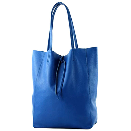 Modarno Shopper Bag a spalla in pelle con doppio manico, Shopper Large con tasca interna in pelle