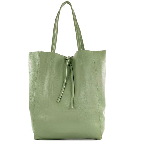 Modarno Shopper Bag a spalla in pelle con doppio manico, Shopper Large con tasca interna in pelle