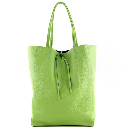 Modarno Shopper Bag a spalla in pelle con doppio manico, Shopper Large con tasca interna in pelle