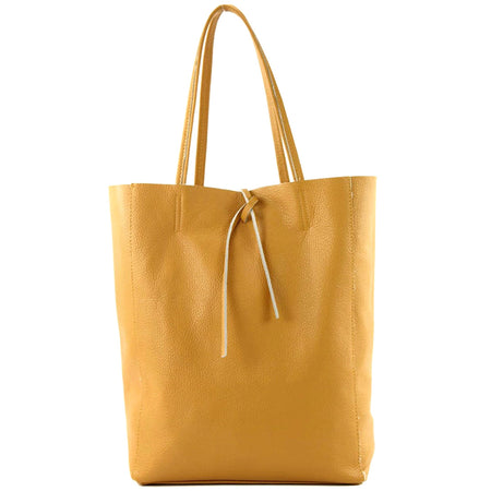 Modarno Shopper Bag a spalla in pelle con doppio manico, Shopper Large con tasca interna in pelle