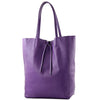 Modarno Shopper Bag a spalla in pelle con doppio manico, Shopper Large con tasca interna in pelle