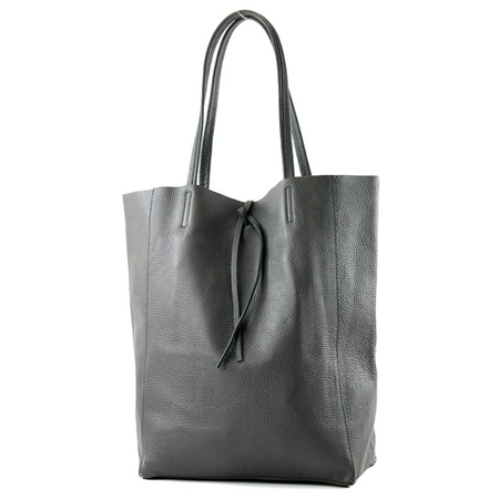 Modarno Shopper Bag a spalla in pelle con doppio manico, Shopper Large con tasca interna in pelle