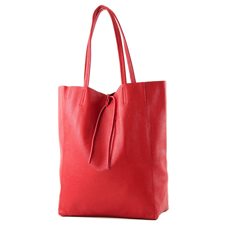 Modarno Shopper Bag a spalla in pelle con doppio manico, Shopper Large con tasca interna in pelle