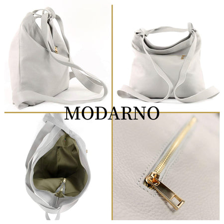Modarno Shopper Zaino in Vera Pelle da donna 2in1