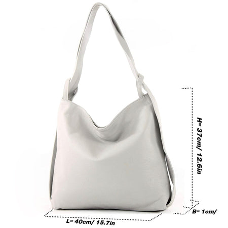 Modarno Shopper Zaino in Vera Pelle da donna 2in1