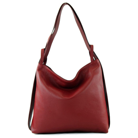 Modarno Shopper Zaino in Vera Pelle da donna 2in1