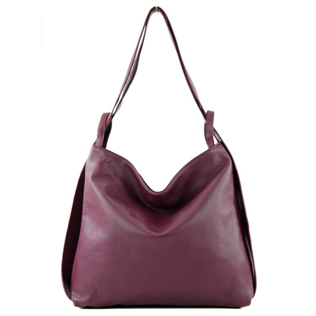 Modarno Shopper Zaino in Vera Pelle da donna 2in1