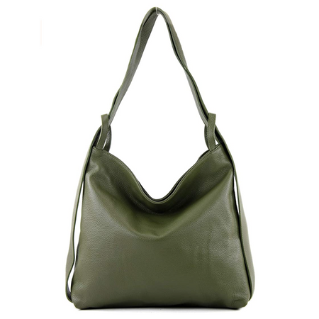 Modarno Shopper Zaino in Vera Pelle da donna 2in1
