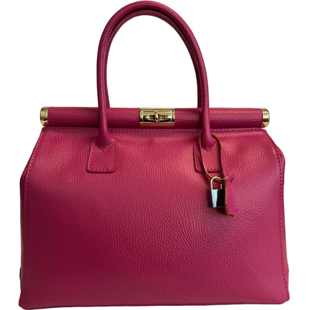 Modarno Handbag Borsa Donna a Mano Pelle con Tracolla Bauletto 35x28x16 cm