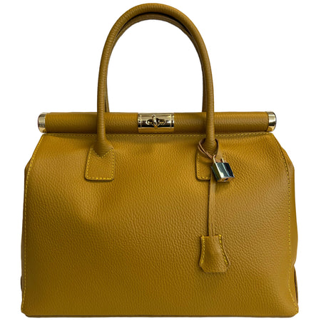 Modarno Handbag Borsa Donna a Mano Pelle con Tracolla Bauletto 35x28x16 cm
