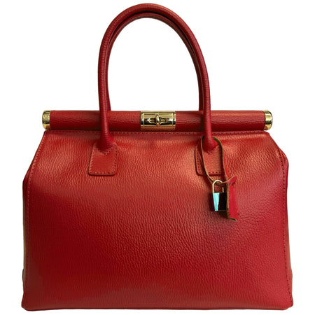 Modarno Handbag Borsa Donna a Mano Pelle con Tracolla Bauletto 35x28x16 cm