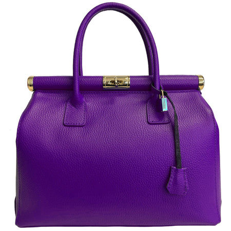 Modarno Handbag Borsa Donna a Mano Pelle con Tracolla Bauletto 35x28x16 cm